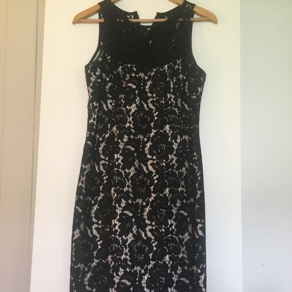 White House Black Market Lace Overlay Dress